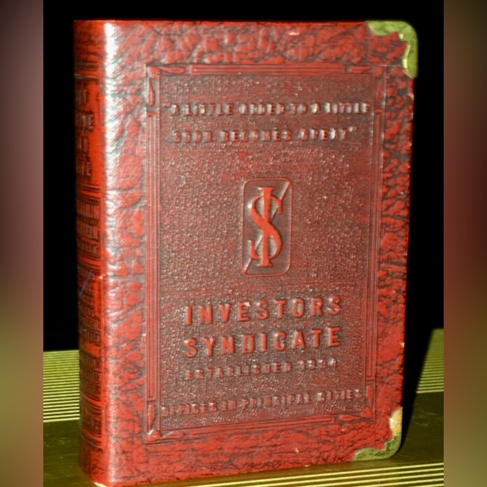 Vintage 1920s Zell INVESTORS SYNDICATE ESTABLISHED 1894 Thrift Book Coin Bank
